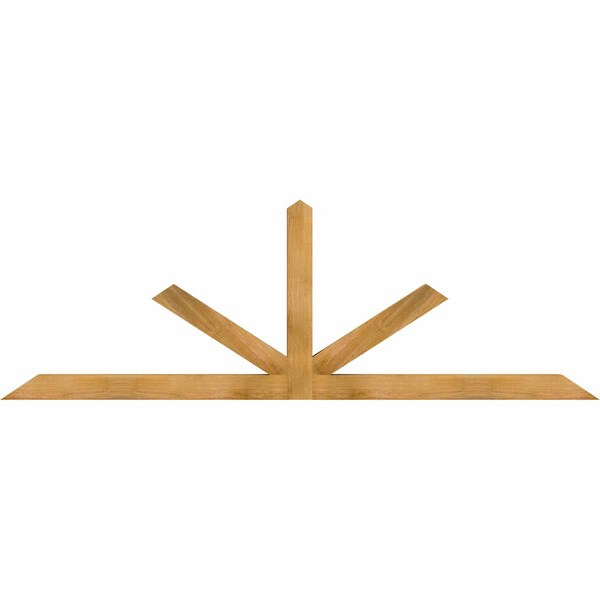 Ekena Millwork Saratoga Rough Sawn Timber Gable Bracket, Western Red Cedar, 96"W x 32"H x 4"D x 4"F, 8/12 Pitch GBW096X32X0404SAR00RWR - main